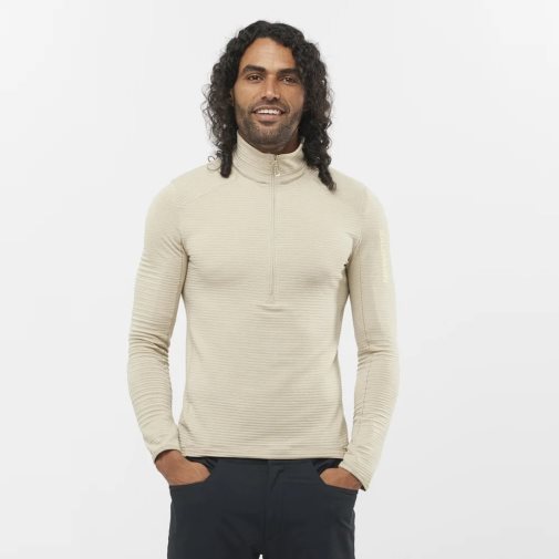 Moletom Salomon Outline Half Zip Masculino Creme | PT U34158